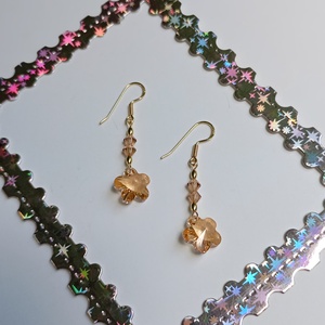 Cercei din argint placat cu aur 18K si cristale Swarovski - bijuterii - cercei - cercei din mărgele - Artynos.ro