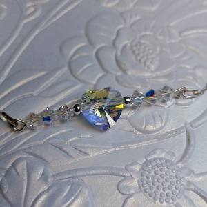 Bratara din argint cu Inimioara si margele Swarovski - Artynos.ro