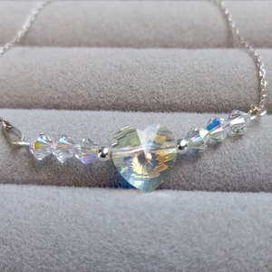 Bratara din argint cu Inimioara si margele Swarovski - bijuterii - brățări - brățări din argint - Artynos.ro