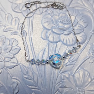 Bratara din argint cu Inimioara si margele Swarovski - bijuterii - brățări - brățări din argint - Artynos.ro