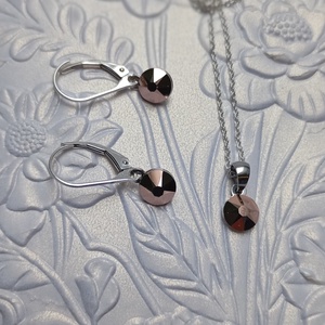 Set din argint cu cristal Swarovski Rose Gold 6mm - Artynos.ro
