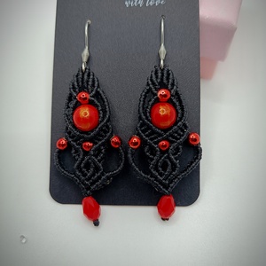 Cercei roșii macrame Jad - Artynos.ro Cercei roșii macrame Jad - Artynos.ro