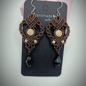 Cercei macrame cu piatra - Artynos.ro