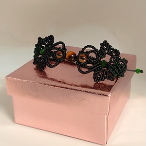 Brățară macrame ochi de tigru  - bijuterii - brățări - brățări împletite - Artynos.ro