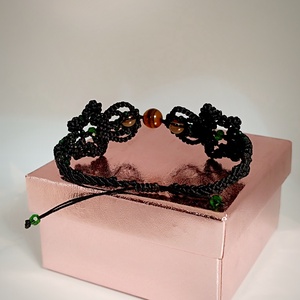 Brățară macrame ochi de tigru  - bijuterii - brățări - brățări împletite - Artynos.ro