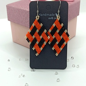 Cercei Eleganti Miyuki Delica , Bijuterii, Cercei, Cercei agățați, Împletituri, broderie cu mărgele, ARTYNOS