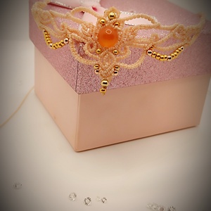 Colier micro macrame tiara cu cristal semiprețios - Artynos.ro