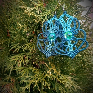 Cercei micro macrame cu cristale  - Artynos.ro