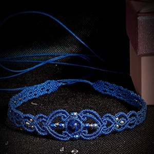 Colier Micro Macrame Albastru Lapis Lazuli - Artynos.ro