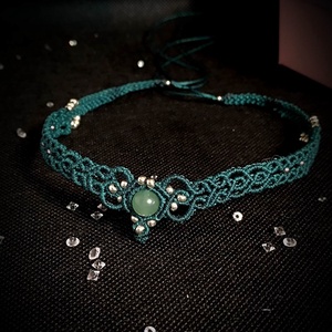 Colier choker micro macrame cu cristal Aventuri  - Artynos.ro