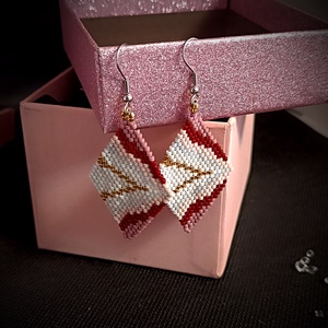 Cercei Eleganti Broderie Margele Miyuki Delica , Bijuterii, Cercei, Cercei drop, Împletituri, broderie cu mărgele, ARTYNOS