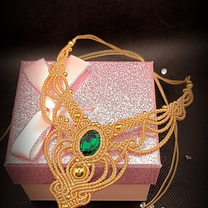 Colier Cristal Micro Macrame  - bijuterii - coliere - colier y - Artynos.ro