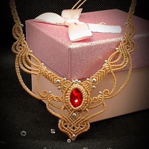 Colier micro macrame cristal Preciosa  - Artynos.ro