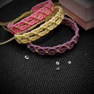   Brățară micro macrame cu Glitter  - bijuterii - brățări - brățară împletită, brățară din fire - Artynos.ro