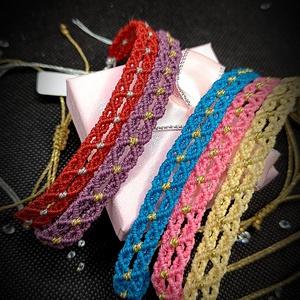   Brățară micro macrame cu Glitter  - bijuterii - brățări - brățară împletită, brățară din fire - Artynos.ro