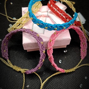   Brățară micro macrame cu Glitter  - bijuterii - brățări - brățară împletită, brățară din fire - Artynos.ro
