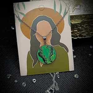 Pandantiv verde inox cristale Swarovski  - Artynos.ro