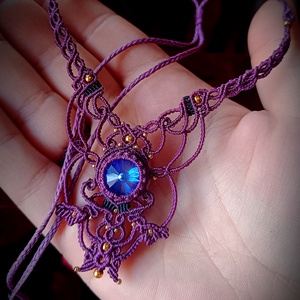 Colier Delicat Micromacrame Bohemian Cu Cristal Swarovski  - Artynos.ro