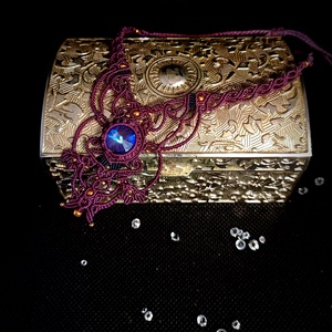 Colier Delicat Micromacrame Bohemian Cu Cristal Swarovski  - bijuterii - coliere - colier y - Artynos.ro