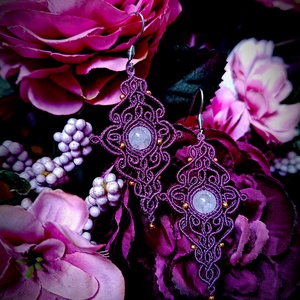 Cercei Micromacrame cu cristal Cuart - Artynos.ro