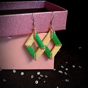 Cercei Diamond 3D Mărgele Myiuki Delica  - bijuterii - cercei - cercei drop - Artynos.ro