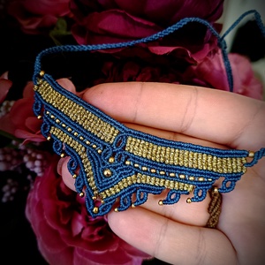 Colier Micromacrame Tribal Cu Bilute - bijuterii - coliere - colier y - Artynos.ro
