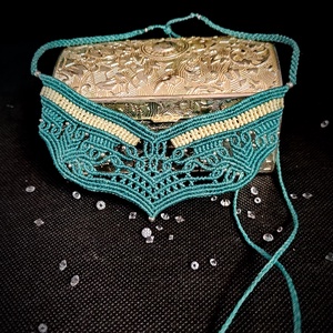 Colier tribal verde macrame cu biluțe Myiuki  - bijuterii - coliere - colier y - Artynos.ro