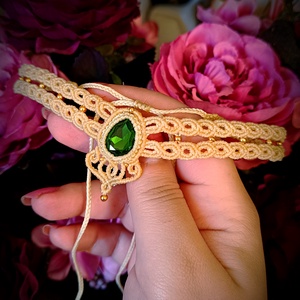 Choker colier macrame cu cristal Swarovski  - bijuterii - coliere - coliere statement - Artynos.ro