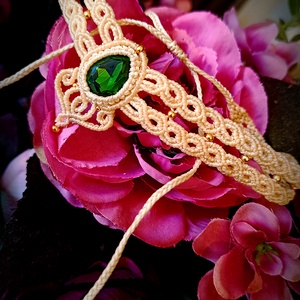 Choker colier macrame cu cristal Swarovski  - Artynos.ro