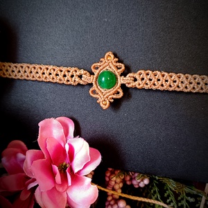 Colier choker macrame cu piatra semiprețioasa Jad - bijuterii - coliere - coliere fără pandative - Artynos.ro