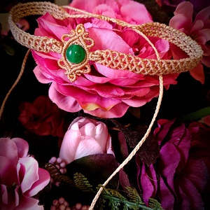 Colier choker macrame cu piatra semiprețioasa Jad - bijuterii - coliere - coliere fără pandative - Artynos.ro