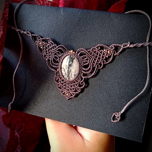 Colier micromacrame cu Opal Dendritic  - Artynos.ro