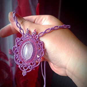 Colier macrame amuleta cu Cuart  - Artynos.ro