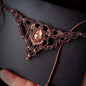 Colier elegant cristal picatura micromacrame , Bijuterii, Coliere, Colier Y, Impletitura, Innoda, ARTYNOS