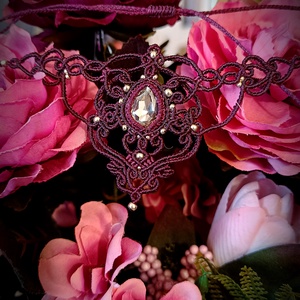 Colier cherry elegant cristal  - bijuterii - coliere - colier y - Artynos.ro