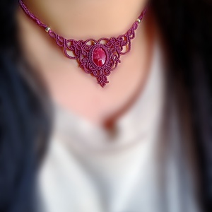 Colier Princess Micromacrame cu Jasp  - bijuterii - coliere - chockere - Artynos.ro