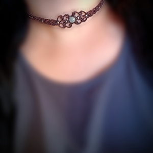 Choker maro minimalist delicat cu Labradorit  - bijuterii - coliere - chockere - Artynos.ro