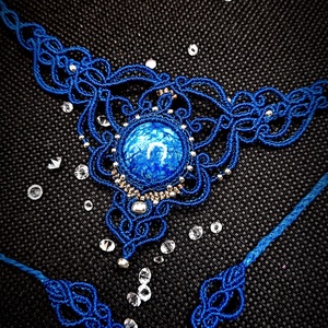 Colier Albastru Micromacrame  cu Jasp Imperial  - bijuterii - coliere - coliere din pietre semiprețioase - Artynos.ro