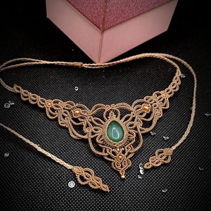 Colier Mistic Macrame Aventurin  - bijuterii - coliere - coliere din pietre semiprețioase - Artynos.ro