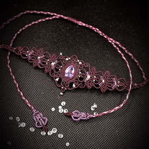 Colier Choker Micromacrame Cu Cristal Swarovski  - Artynos.ro
