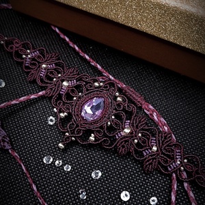 Colier Choker Micromacrame Cu Cristal Swarovski  - bijuterii - coliere - chockere - Artynos.ro