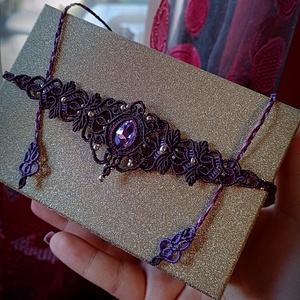 Colier Choker Micromacrame Cu Cristal Swarovski  - bijuterii - coliere - chockere - Artynos.ro