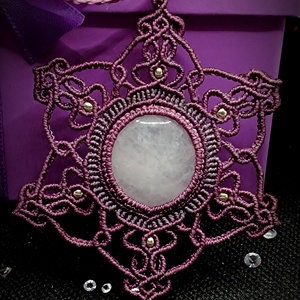 Pandantiv Mandala Talisman cu Cuart Roz - bijuterii - coliere - coliere cu pandative - Artynos.ro