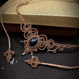 Colier Princess Micromacrame Cu Piatra Soarelui - Artynos.ro