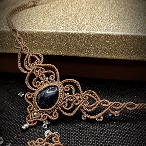 Colier Princess Micromacrame Cu Piatra Soarelui - bijuterii - coliere - chockere - Artynos.ro
