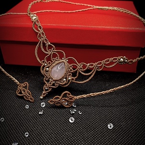 Colier Princess Delicat Micromacrame Cu Cuart Roz  - Artynos.ro