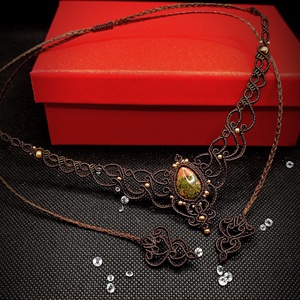Colier Elegant Princess Unakite - bijuterii - coliere - chockere - Artynos.ro