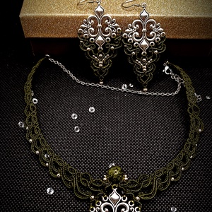 Set Bijuterii Medieval Micromacrame Jad - bijuterii - seturi de bijuterii - Artynos.ro