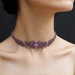 Choker Mov Lila Delicat Jad  - Artynos.ro