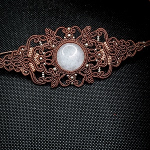 Brățară Amuleta  Micromacrame Cristal Cuart Roz - bijuterii - brățări - brățări din pietre semiprețioase - Artynos.ro